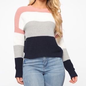 Beautiful Color Block Knit Sweater